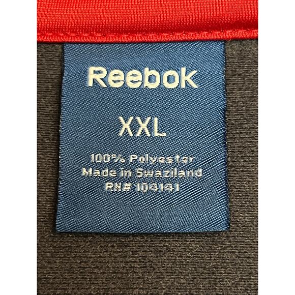 Reebok Men’s Full Zip Track Jacket Gray XXL Black Red Striped Sleeves Retro Y2K - Picture 10 of 12